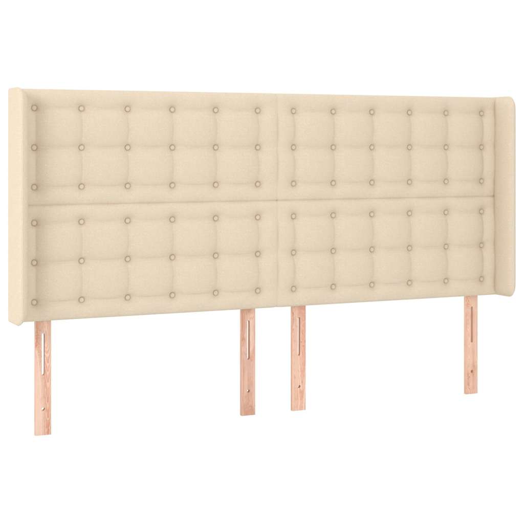 Kopfteil mit Ohren Creme 203x16x118/128 cm Stoff