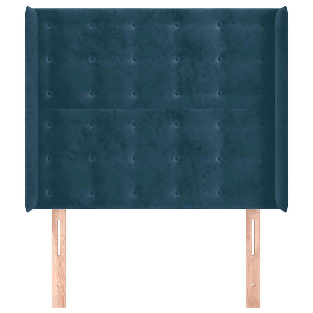 Kopfteil mit Ohren Dunkelblau 83x16x118/128 cm Samt