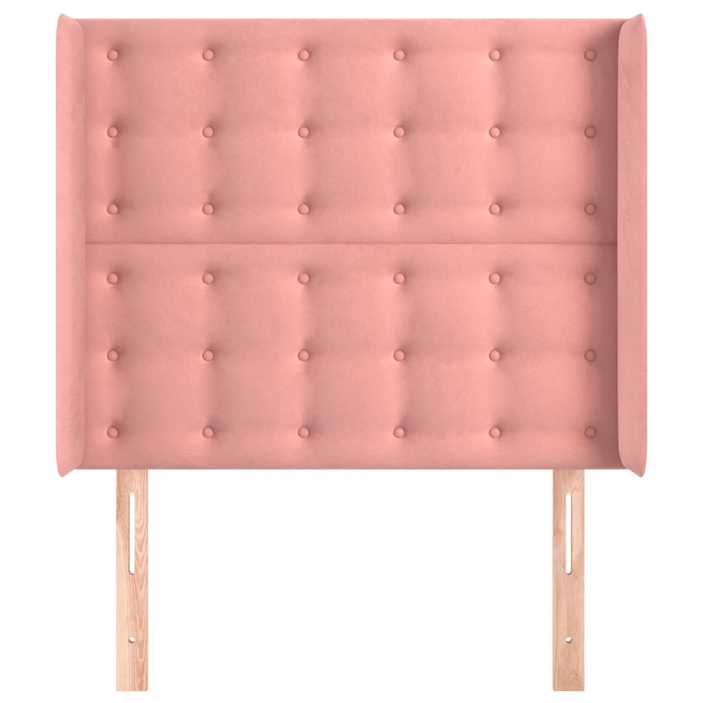 Kopfteil mit Ohren Rosa 83x16x118/128 cm Samt