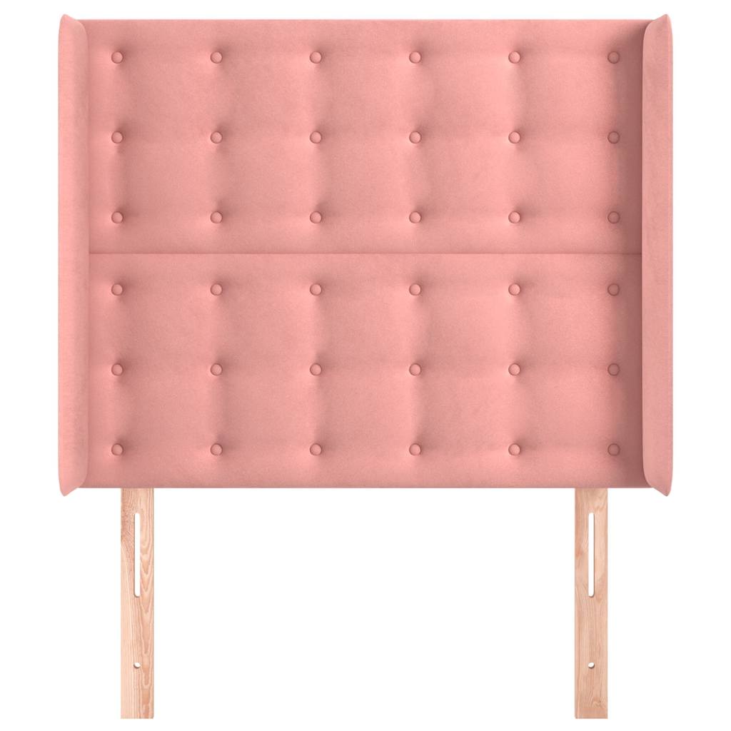 Kopfteil mit Ohren Rosa 83x16x118/128 cm Samt