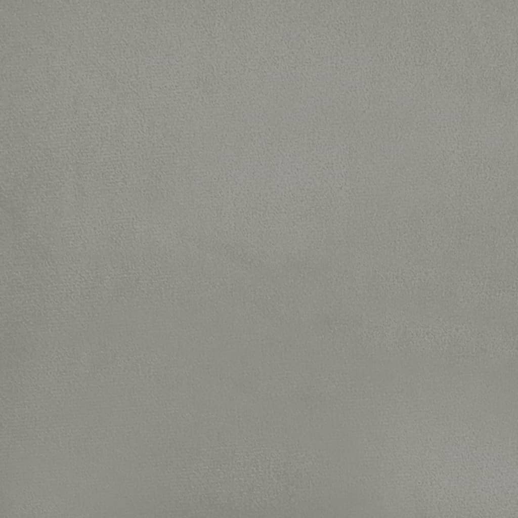 Kopfteil mit Ohren Hellgrau 103x16x118/128 cm Samt