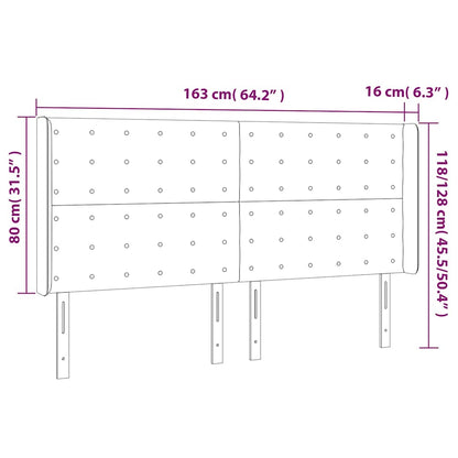 Kopfteil mit Ohren Dunkelgrün 163x16x118/128 cm Samt