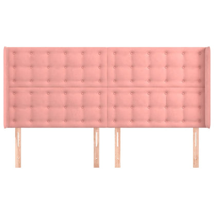 Kopfteil mit Ohren Rosa 203x16x118/128 cm Samt