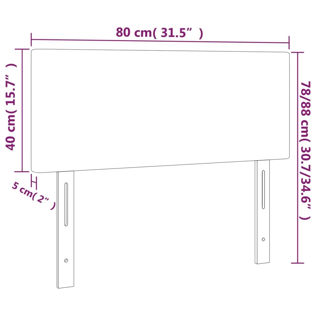 LED Kopfteil Rosa 80x5x78/88 cm Samt