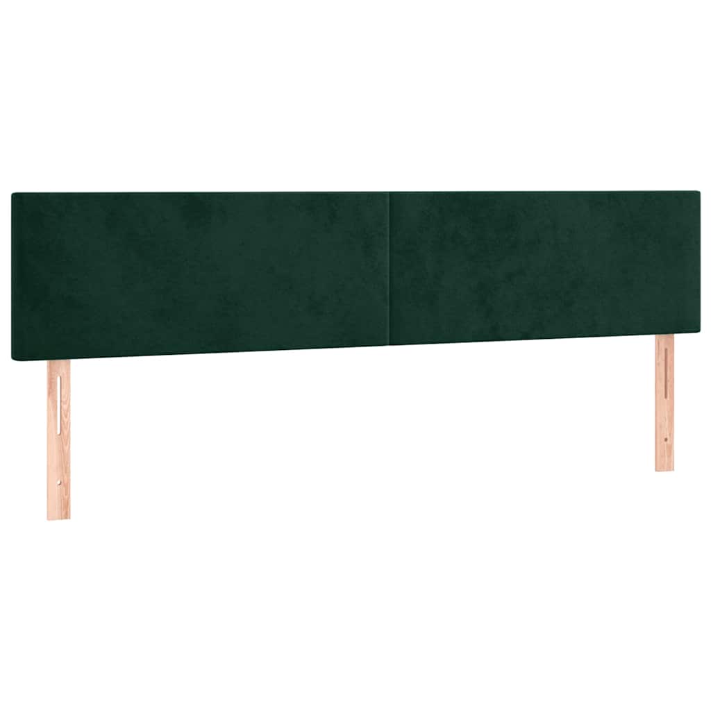 LED Kopfteil Dunkelgrün 160x5x78/88 cm Samt