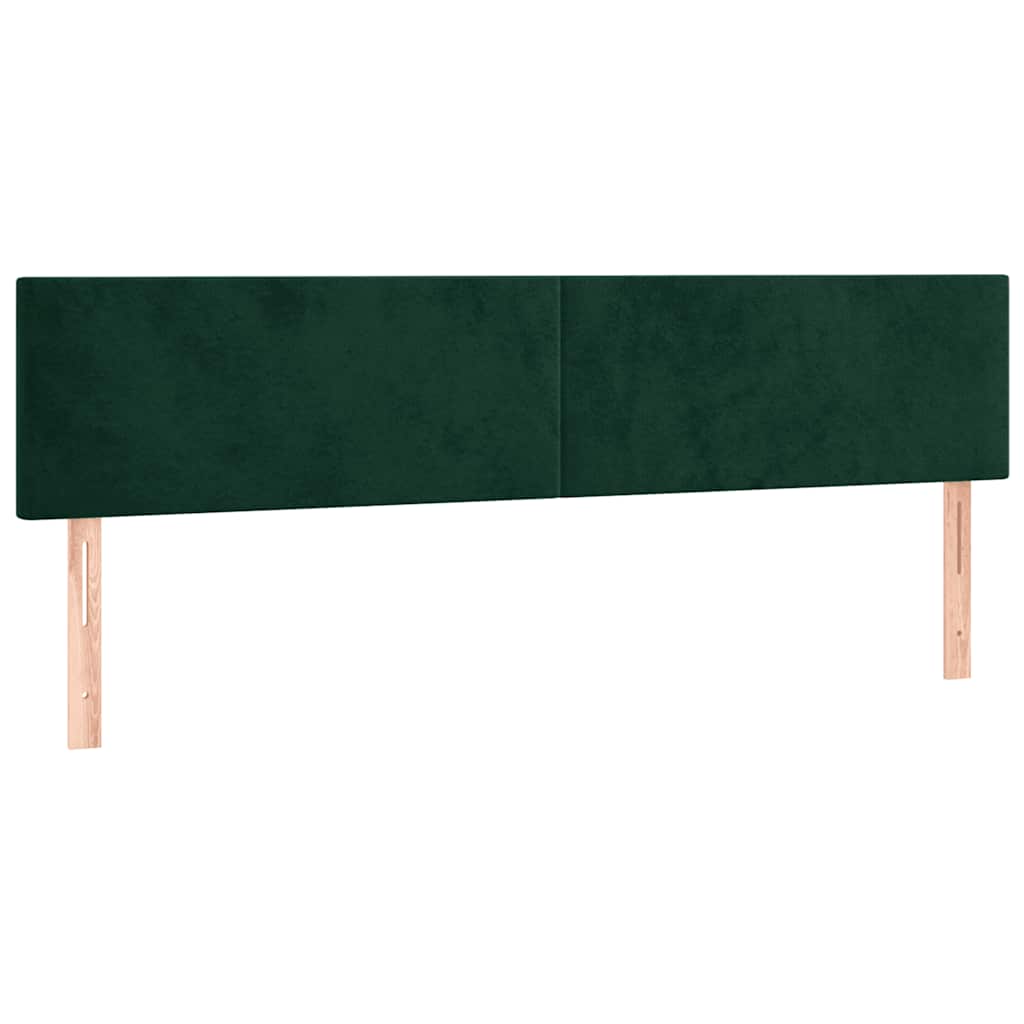 LED Kopfteil Dunkelgrün 180x5x78/88 cm Samt