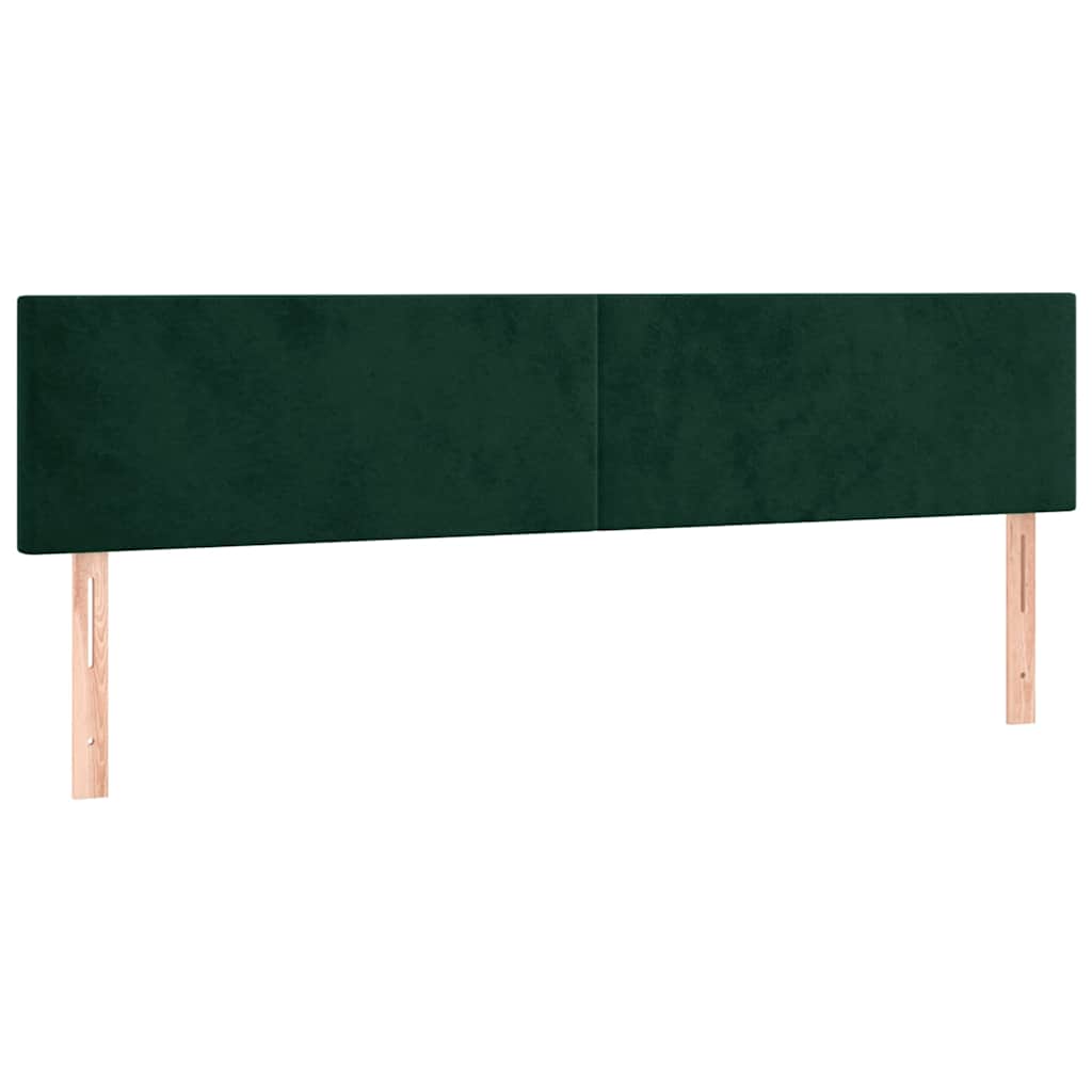 LED Kopfteil Dunkelgrün 200x5x78/88 cm Samt