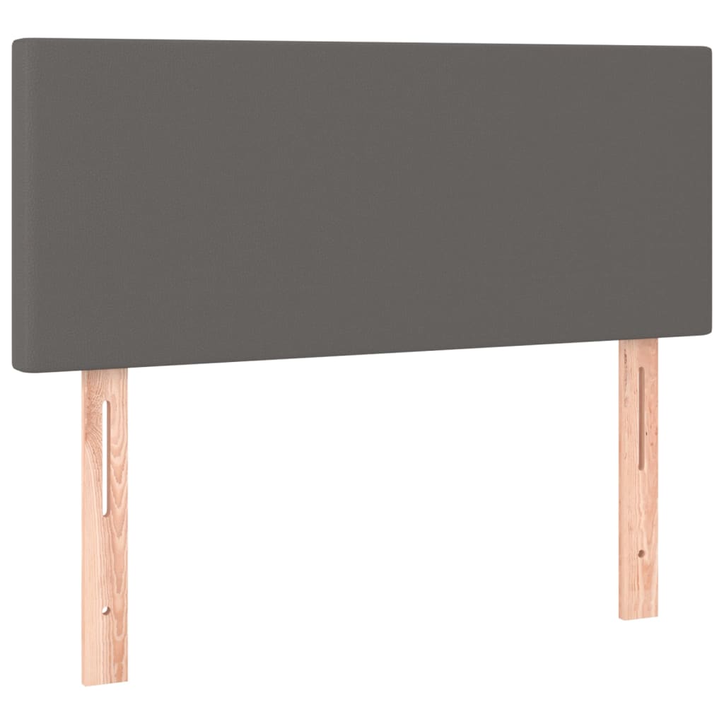 LED Kopfteil Grau 100x5x78/88 cm Kunstleder