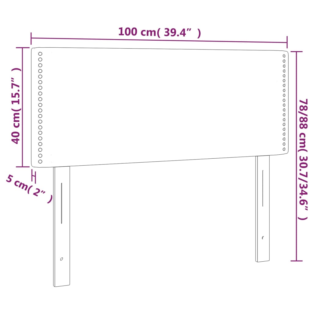 LED Kopfteil Dunkelgrau 100x5x78/88 cm Stoff