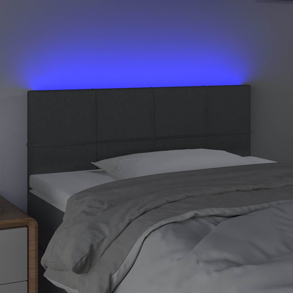 LED Kopfteil Dunkelgrau 80x5x78/88 cm Stoff
