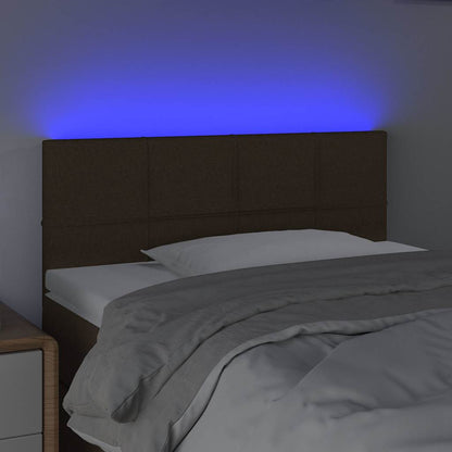LED Kopfteil Dunkelbraun 90x5x78/88 cm Stoff