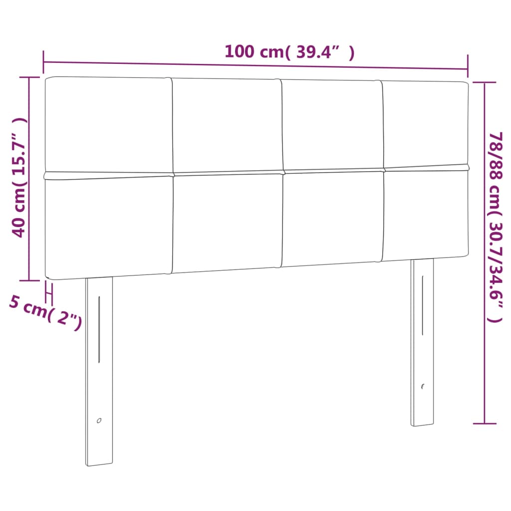 LED Kopfteil Schwarz 100x5x78/88 cm Stoff