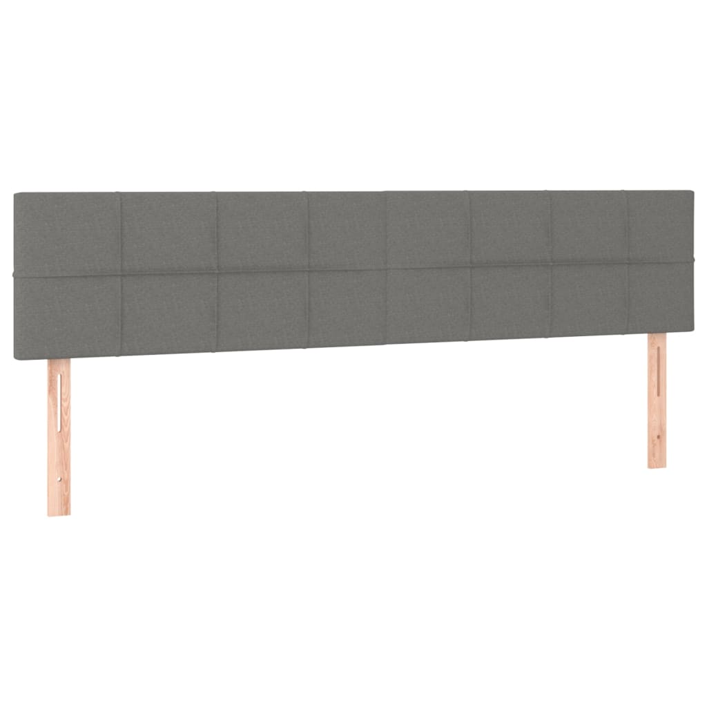 LED Kopfteil Dunkelgrau 160x5x78/88 cm Stoff