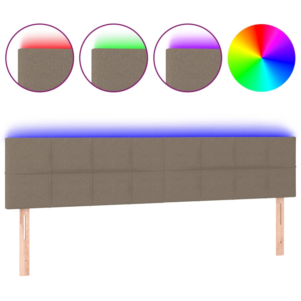 LED Kopfteil Taupe 160x5x78/88 cm Stoff