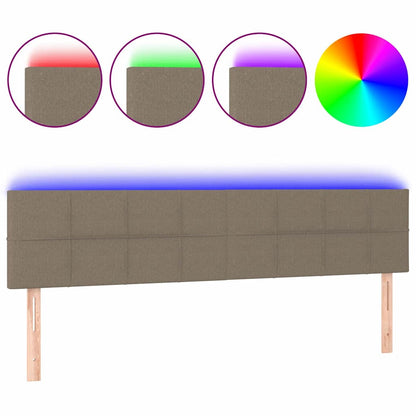 LED Kopfteil Taupe 160x5x78/88 cm Stoff