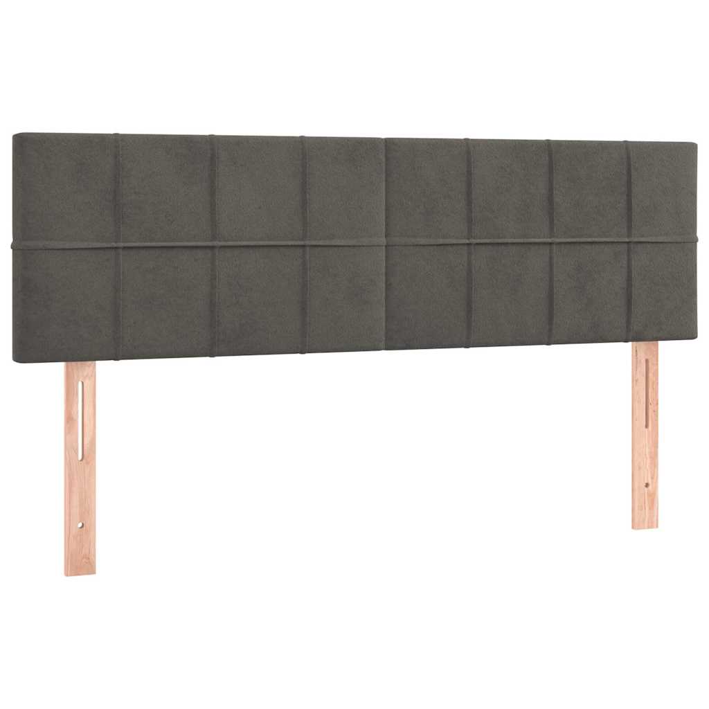 LED Kopfteil Dunkelgrau 144x5x78/88 cm Samt