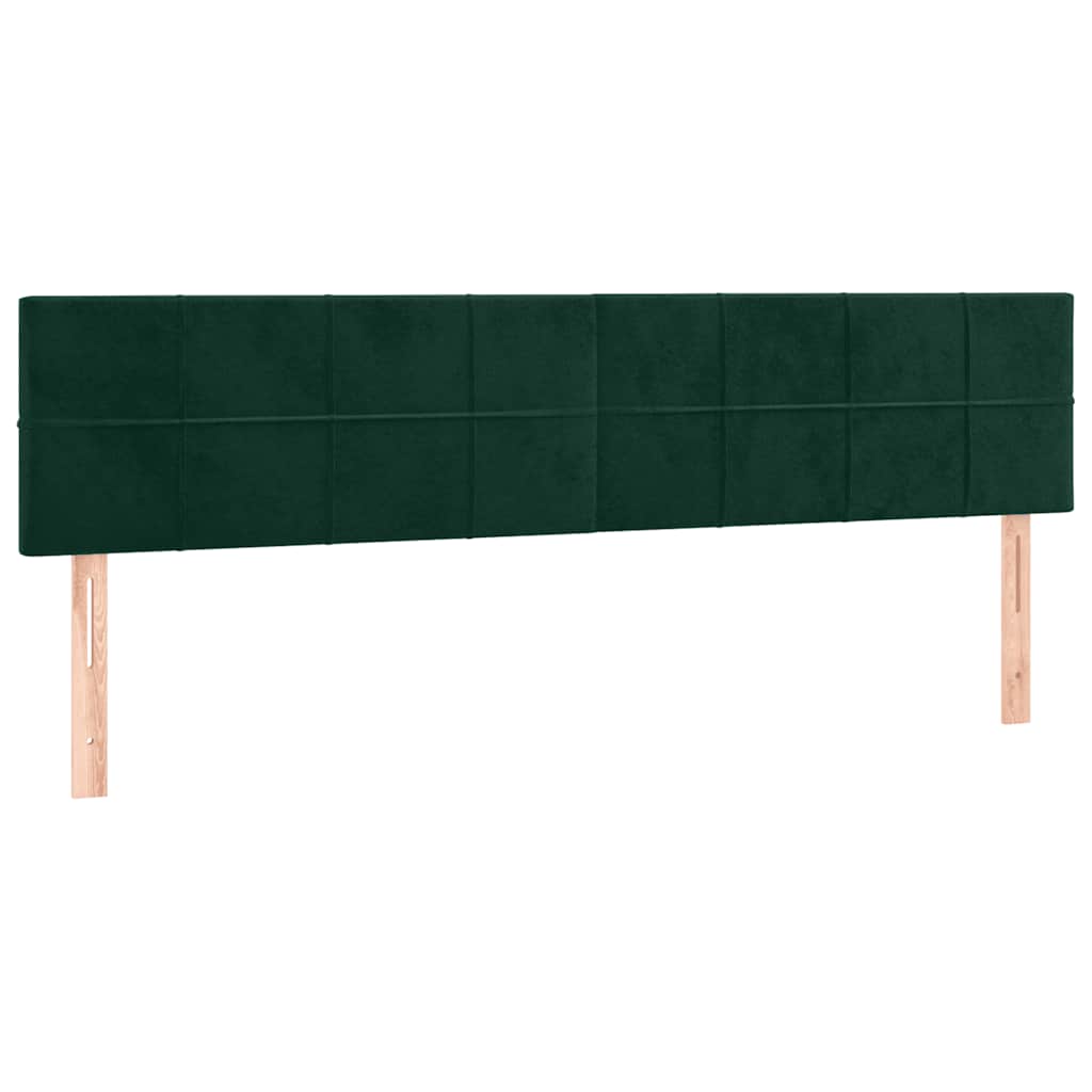 LED Kopfteil Dunkelgrün 160x5x78/88 cm Samt