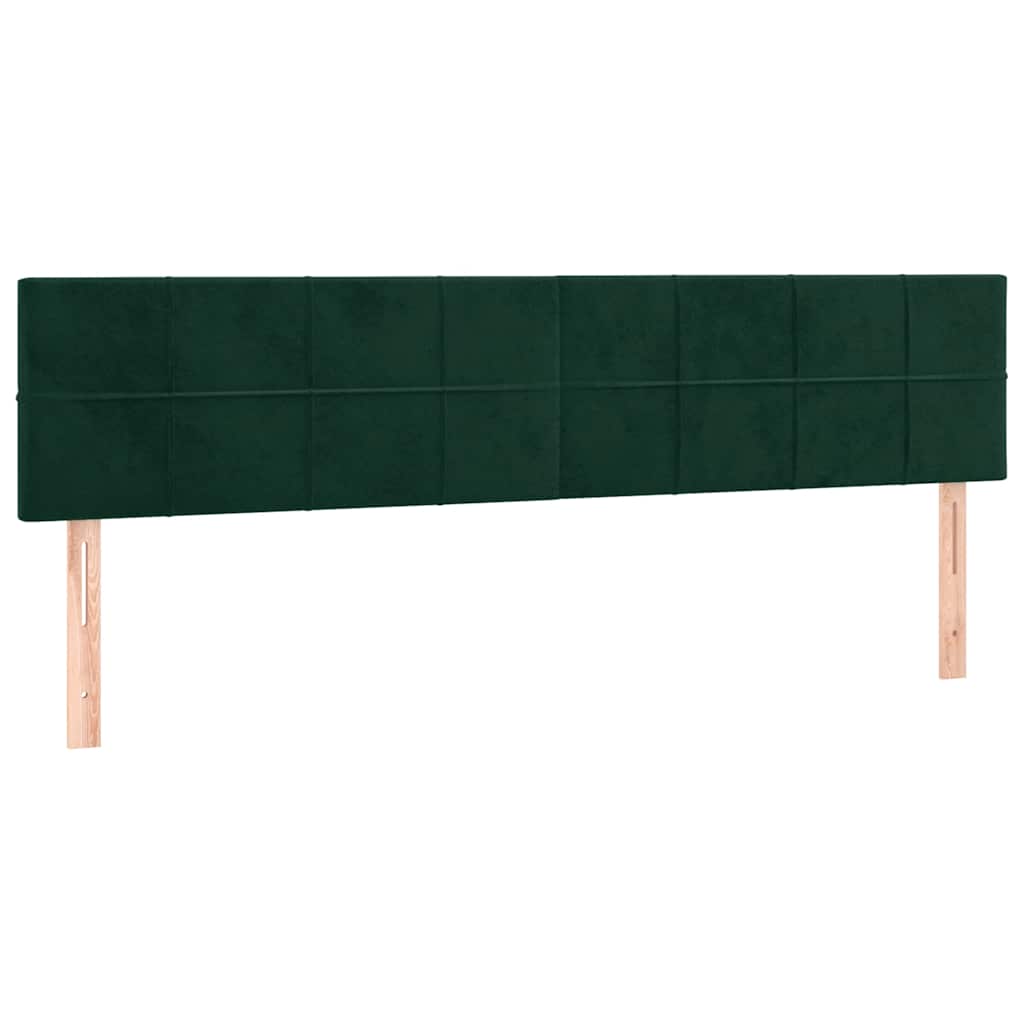 LED Kopfteil Dunkelgrün 180x5x78/88 cm Samt