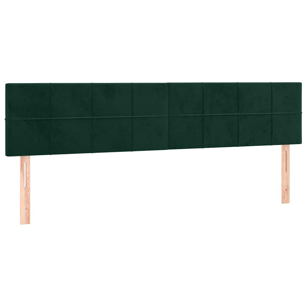 LED Kopfteil Dunkelgrün 180x5x78/88 cm Samt