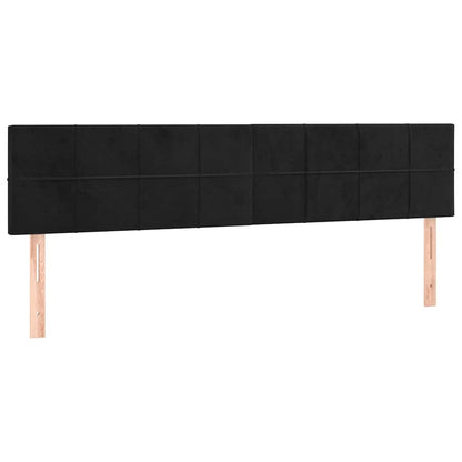LED Kopfteil Schwarz 200x5x78/88 cm Samt