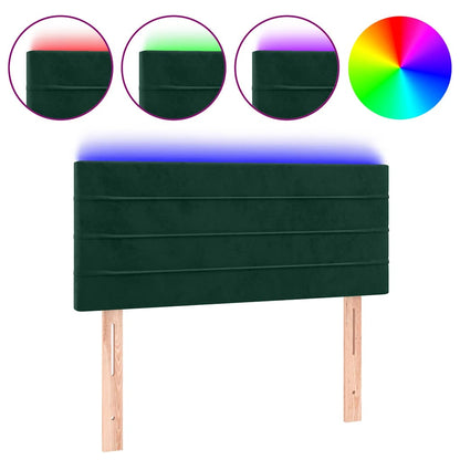 LED Kopfteil Dunkelgrün 90x5x78/88 cm Samt
