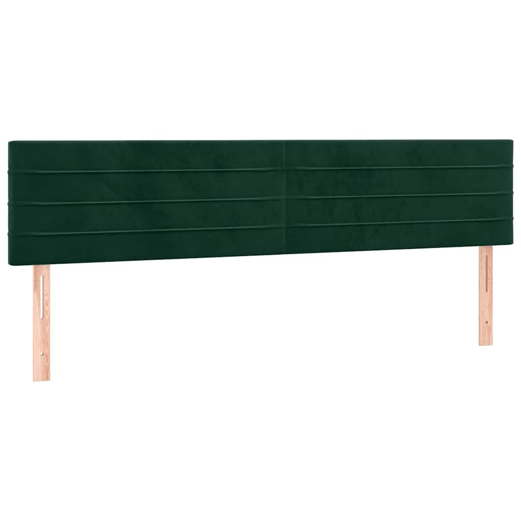 LED Kopfteil Dunkelgrün 160x5x78/88 cm Samt