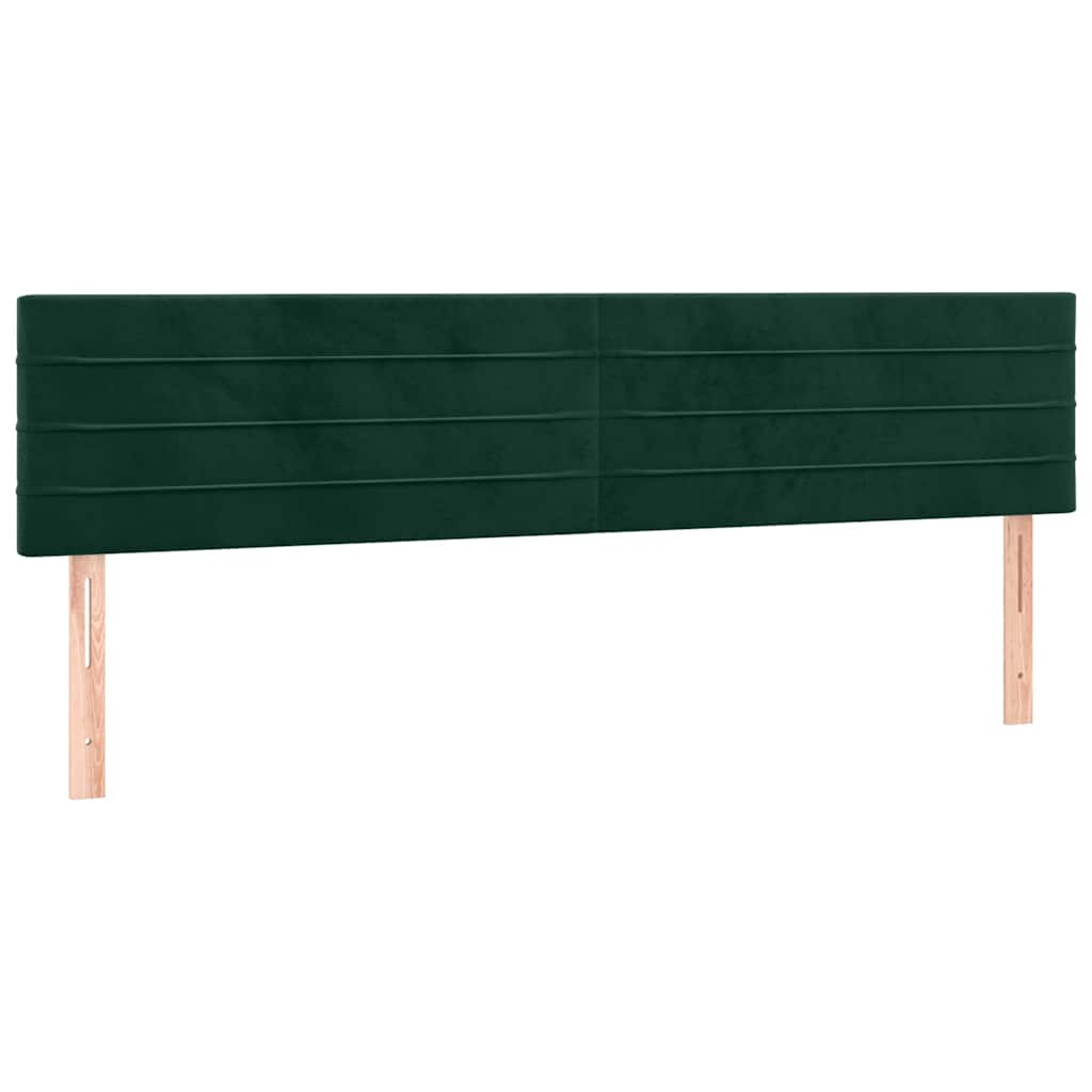 LED Kopfteil Dunkelgrün 200x5x78/88 cm Samt
