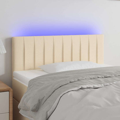 LED Kopfteil Creme 90x5x78/88 cm Stoff