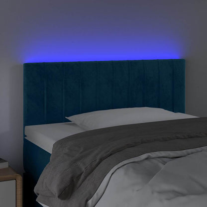 LED Kopfteil Dunkelblau 80x5x78/88 cm Samt