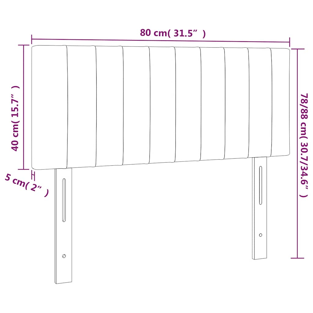 LED Kopfteil Dunkelblau 80x5x78/88 cm Samt