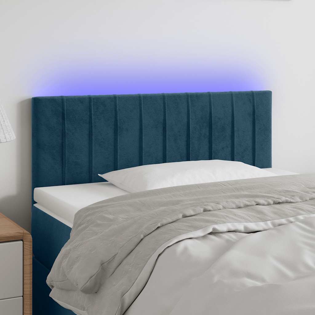 LED Kopfteil Dunkelblau 80x5x78/88 cm Samt