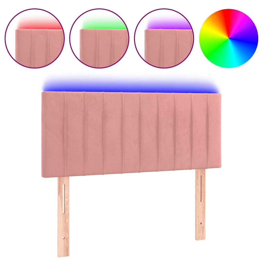 LED Kopfteil Rosa 80x5x78/88 cm Samt