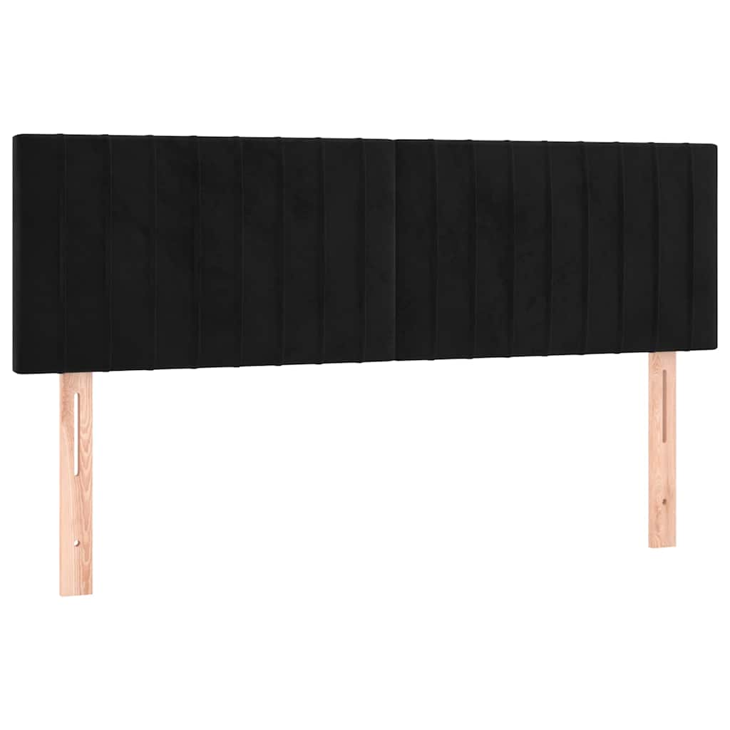 LED Kopfteil Schwarz 144x5x78/88 cm Samt