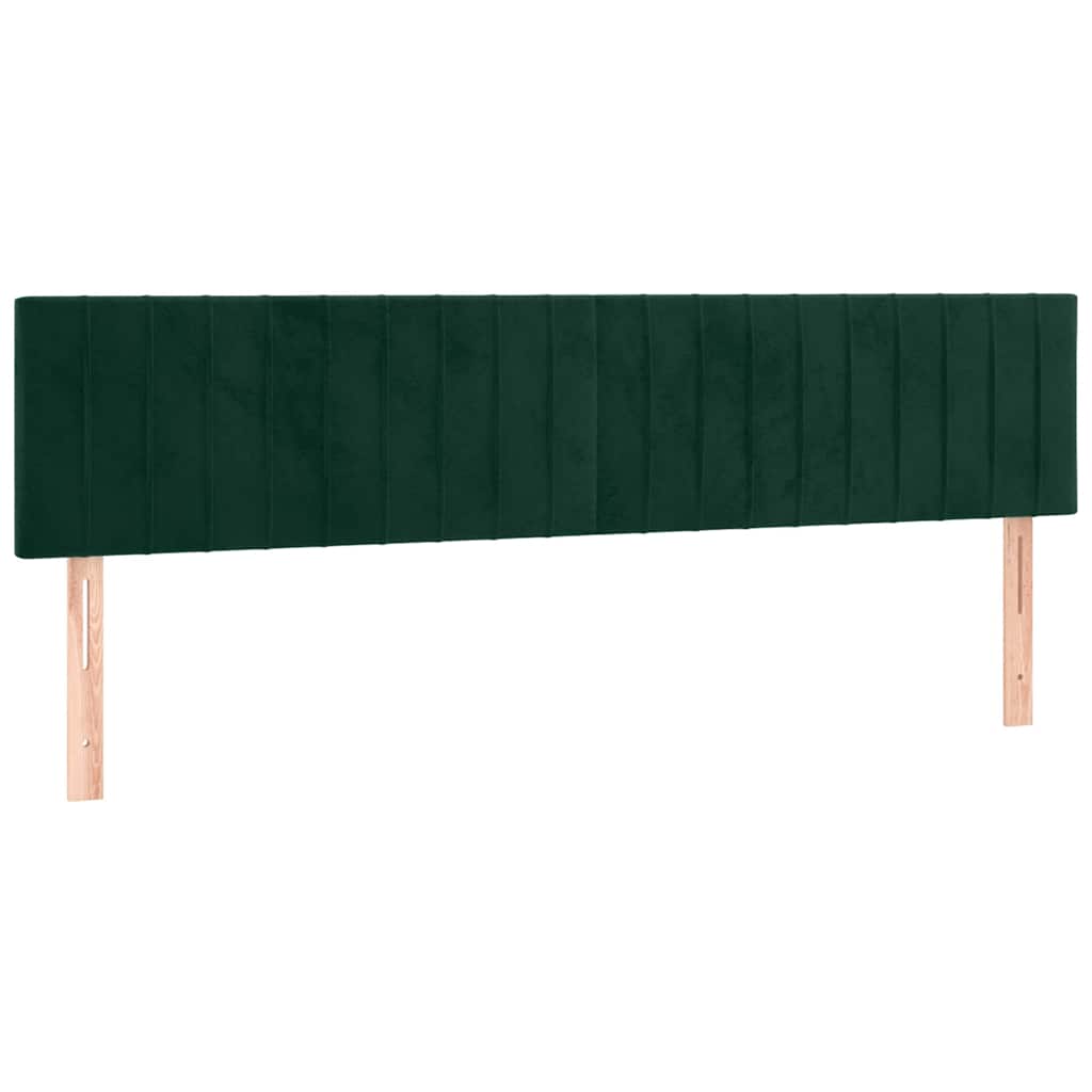 LED Kopfteil Dunkelgrün 160x5x78/88 cm Samt
