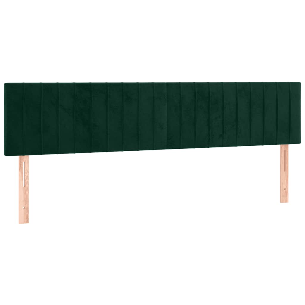 LED Kopfteil Dunkelgrün 200x5x78/88 cm Samt