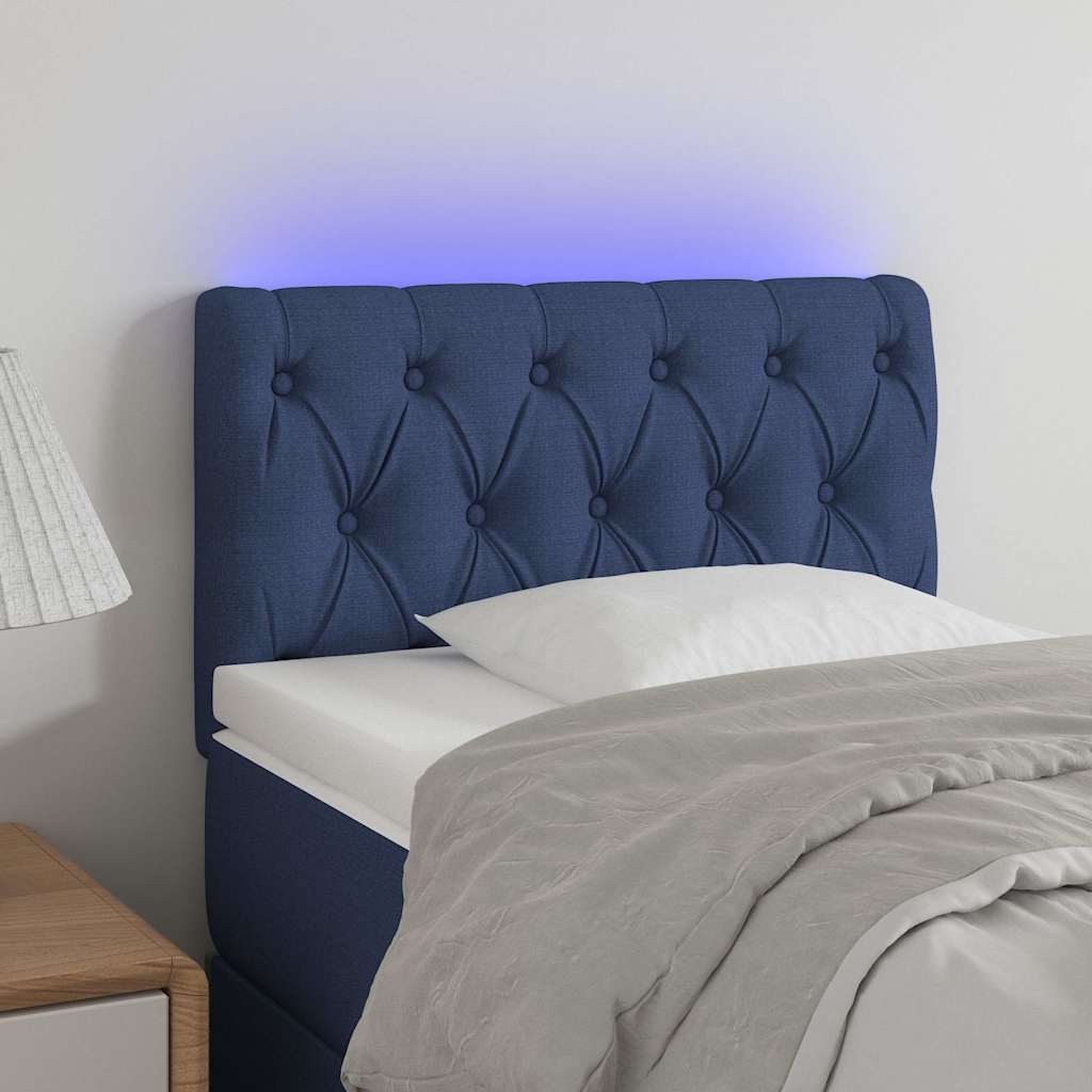 LED Kopfteil Blau 80x7x78/88 cm Stoff