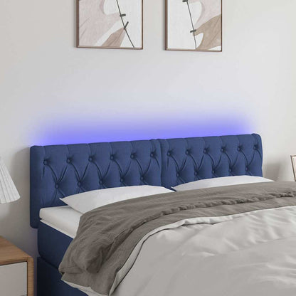 LED Kopfteil Blau 144x7x78/88 cm Stoff