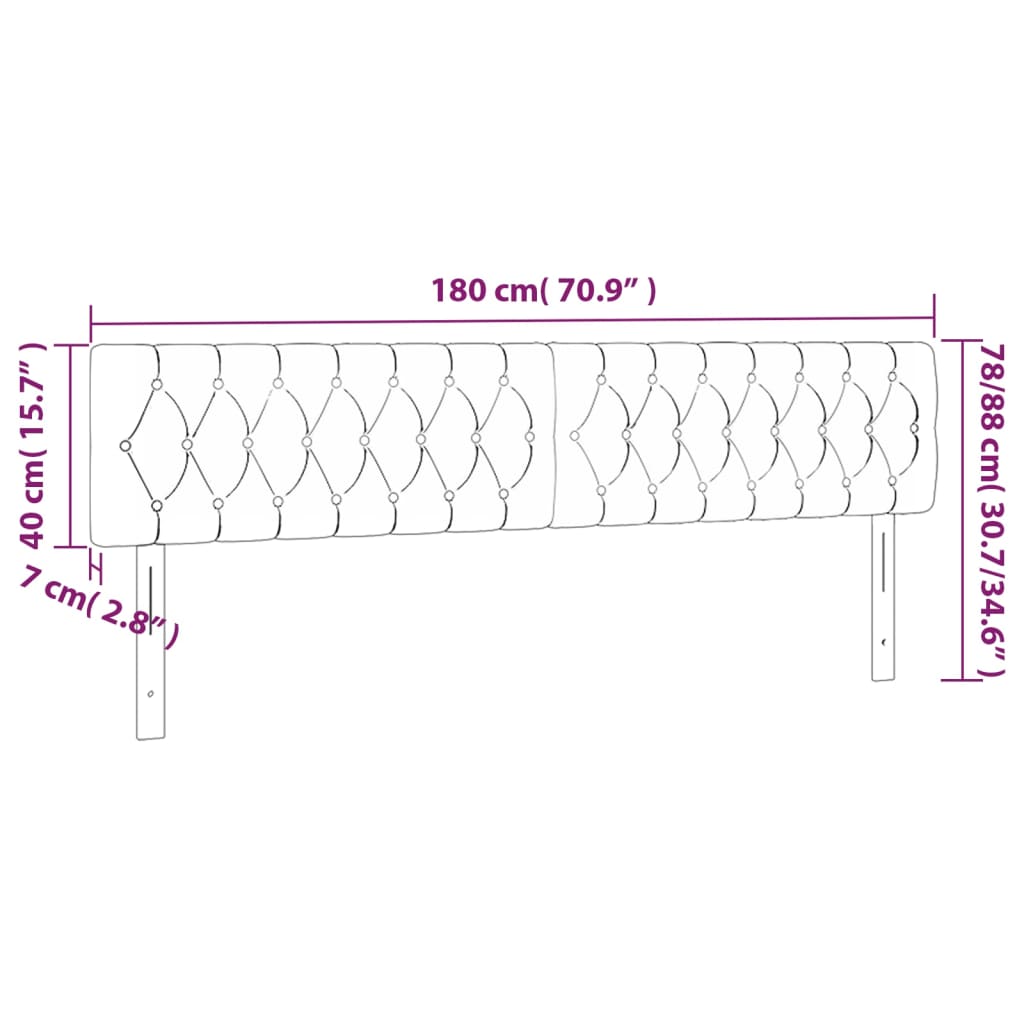 LED Kopfteil Dunkelgrau 180x7x78/88 cm Stoff