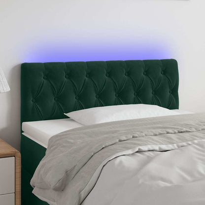 LED Kopfteil Dunkelgrün 100x7x78/88 cm Samt