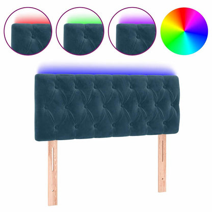 LED Kopfteil Dunkelblau 100x7x78/88 cm Samt