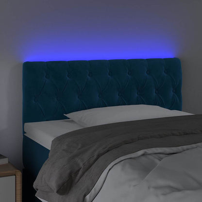 LED Kopfteil Dunkelblau 100x7x78/88 cm Samt