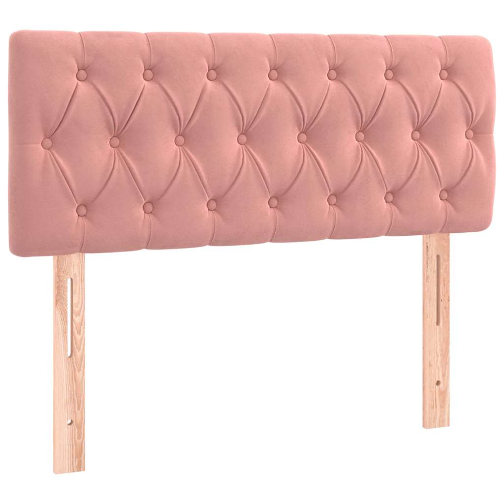 LED Kopfteil Rosa 100x7x78/88 cm Samt
