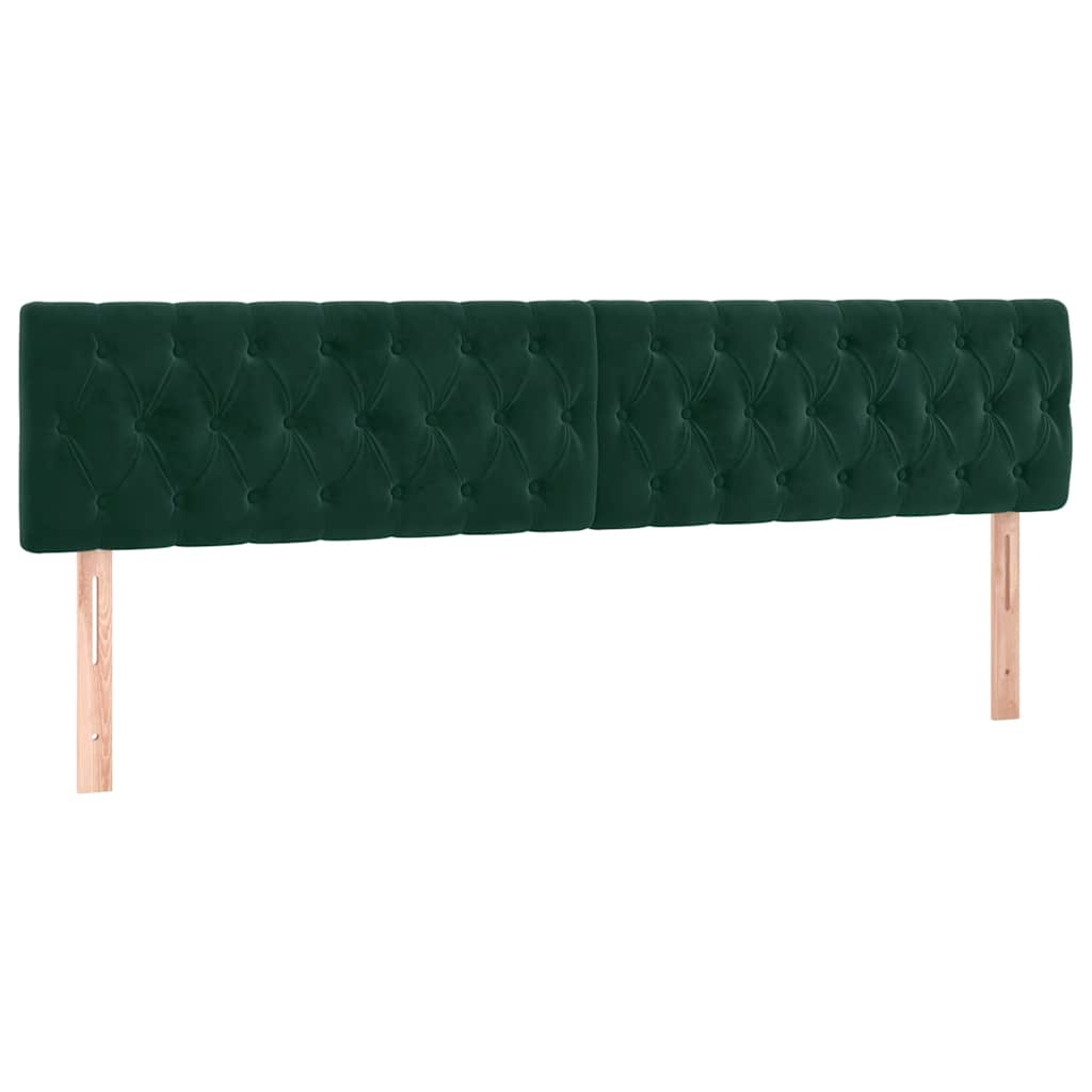 LED Kopfteil Dunkelgrün 180x7x78/88 cm Samt