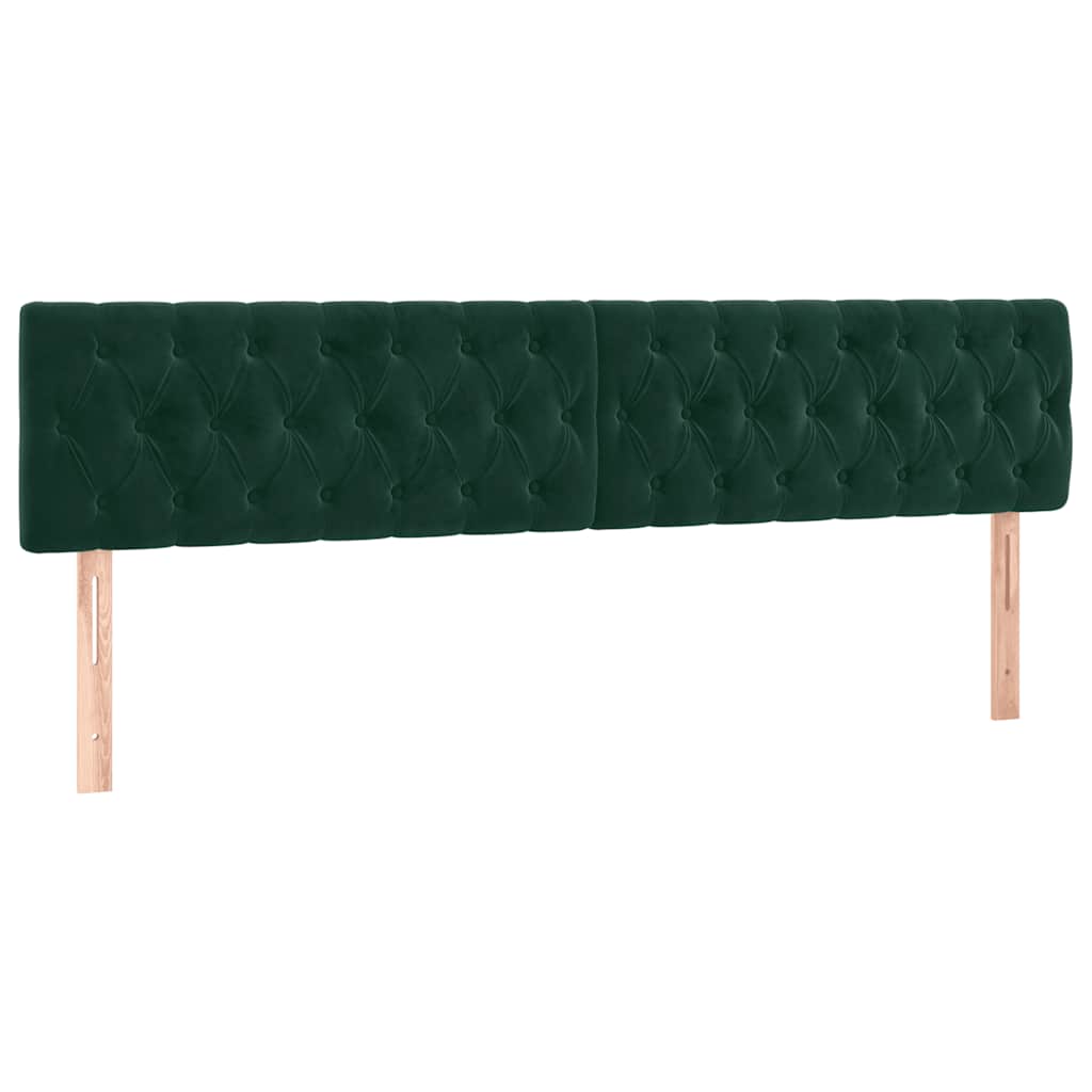 LED Kopfteil Dunkelgrün 200x7x78/88 cm Samt