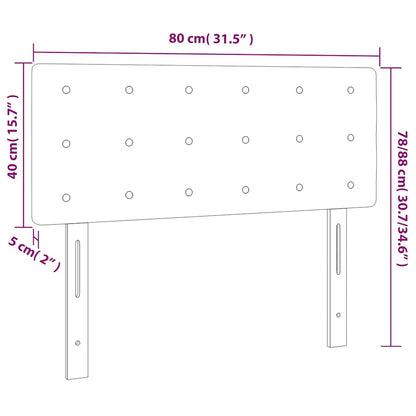 LED Kopfteil Taupe 80x5x78/88 cm Stoff