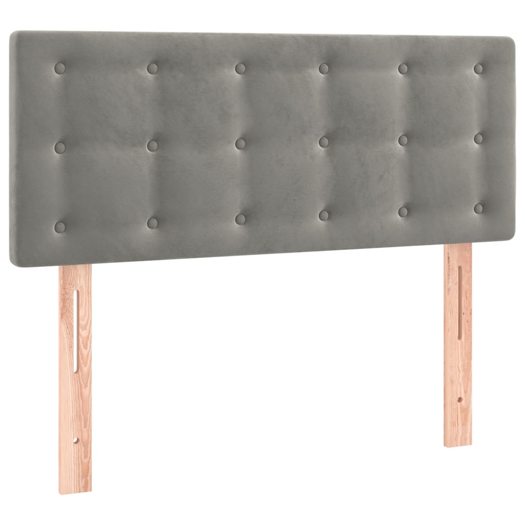 LED Kopfteil Hellgrau 80x5x78/88 cm Samt