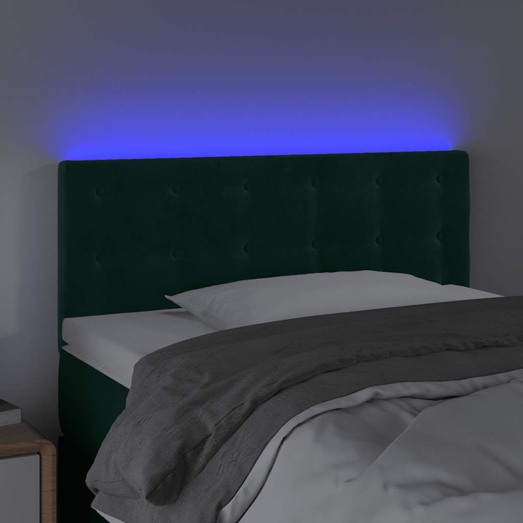 LED Kopfteil Dunkelgrün 80x5x78/88 cm Samt