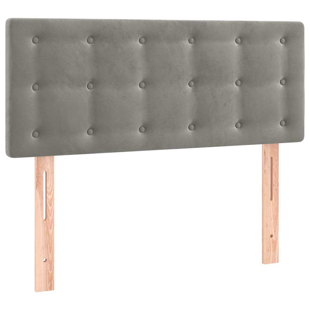 LED Kopfteil Hellgrau 90x5x78/88 cm Samt