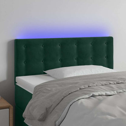 LED Kopfteil Dunkelgrün 100x5x78/88 cm Samt