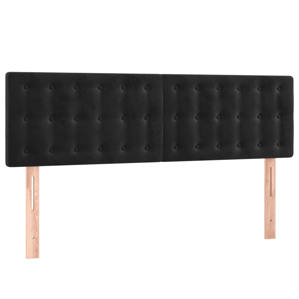 LED Kopfteil Schwarz 144x5x78/88 cm Samt